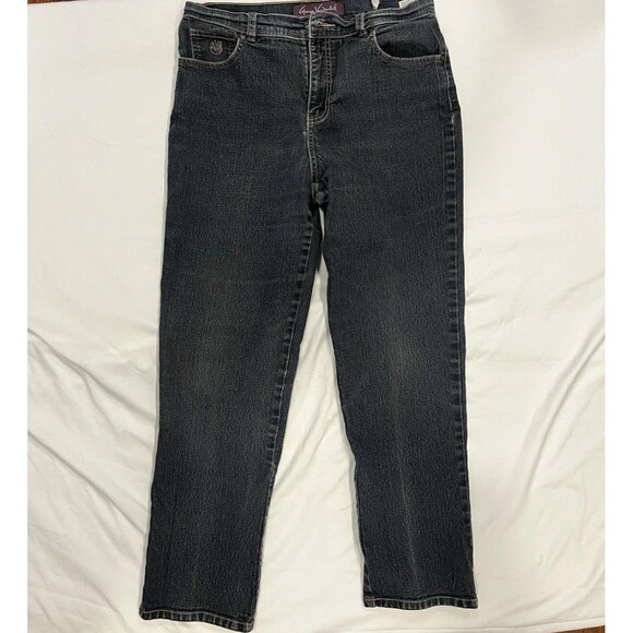 Gloria Vanderbilt Women’s Straight Leg Size 10 Dark Wash Stretch Jeans - Picture 1 of 10